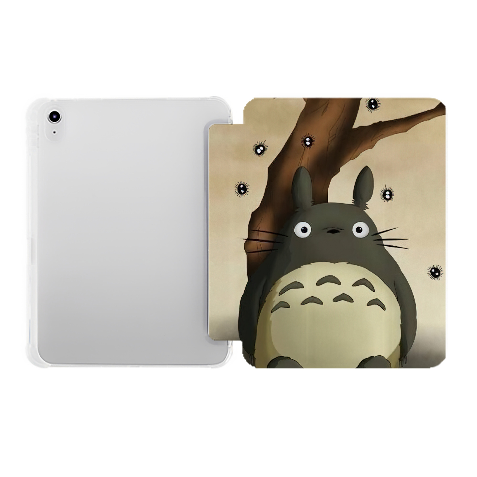 （画像用） となりのトトロ 草壁メイ 草壁サツキ My Neighbor Totoro Satsuki Kusakabe Mei Kusakabe IPad ケース ペン収納付き 三つ折りスタンド PUレザー×シリコン 対応機種9.5/10.5/10.9インチ